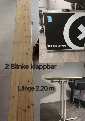 Party Paket: Bierpong, Bänke & Stehtisch