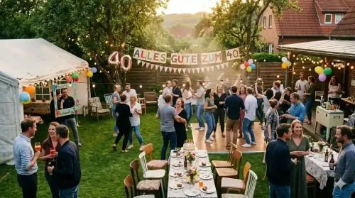 Bierzeltgarnitur und Stehtische für Hausparty mieten