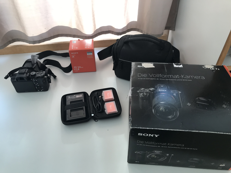 Sony a7ii with lens and batteries