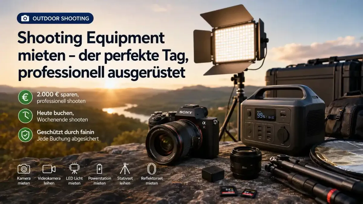 Shooting Equipment mieten – professionelle Kamera und Licht für Outdoor Shooting