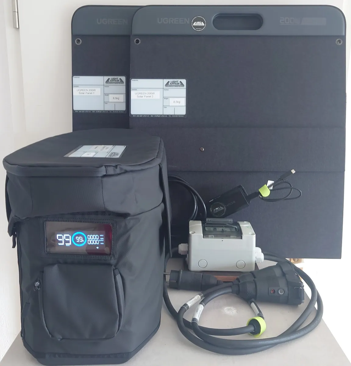 EcoFlow DELTA Max 1612Wh inkl. Landstromadapter(PE-Box) + Schuko Unterverteilung mit C10 RCBO + 2x 200W Solar Panel