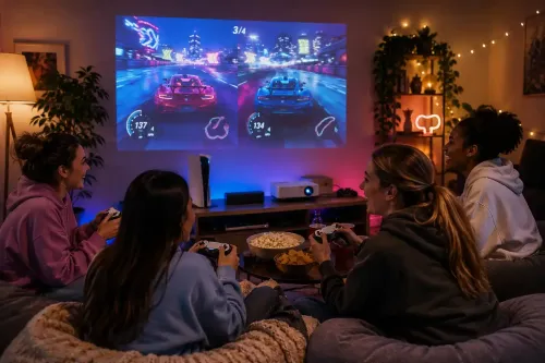 Verschiedene Spielkonsolen und Controller für den Spieleabend mieten