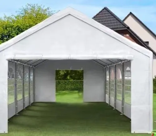 Festzelt 8x4m mit robustem Gestänge, 8 Seitenteile abnehmbar