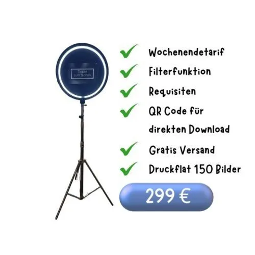 Fotobox Black Edition BASIC - inkl. Druckflat 150 | Fotoautomat