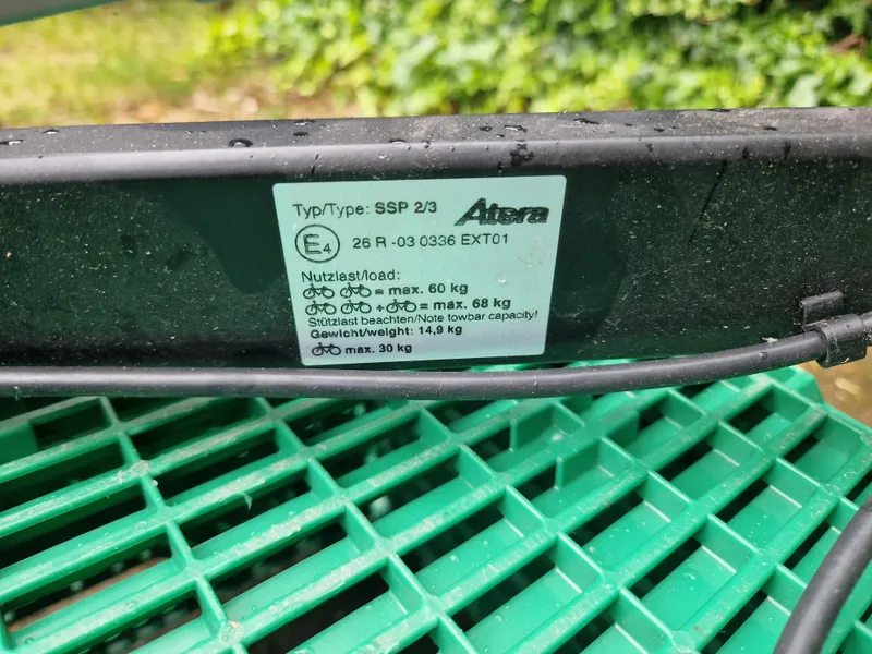 Fahrradträger für Anhängerkupplung. Atera Sport 2 E bike