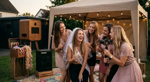 Kamera und LED-Licht mieten für JGA Frauen Foto-Shooting – professionelles Equipment für Gruppen-Shooting