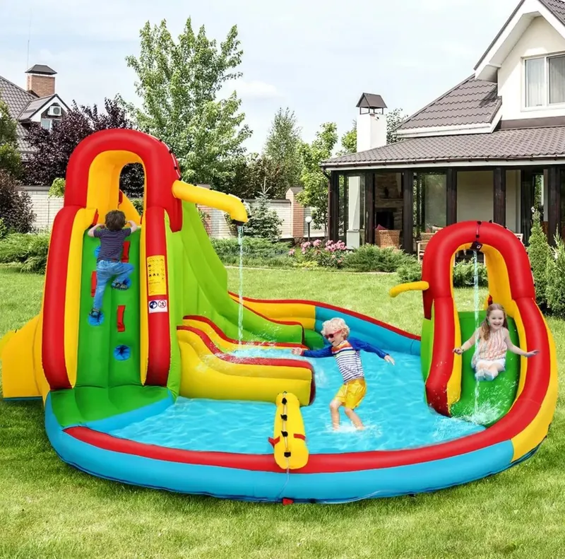 Wasserpark, Wasserrutsche, Hüpfburg für Kindergeburtstag, Gartenparty