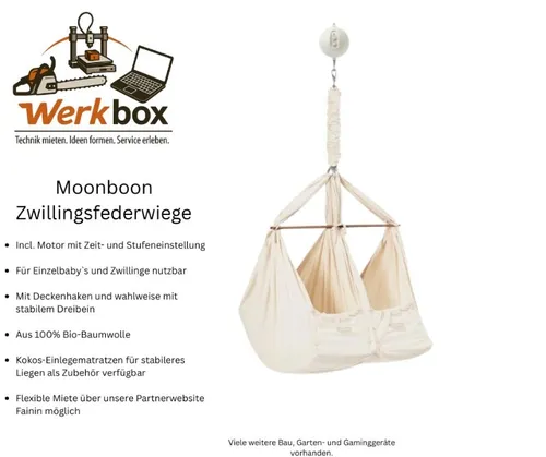 Moonboon Federwiege Zwillingsfederwiege swing2sleep mit Motor 