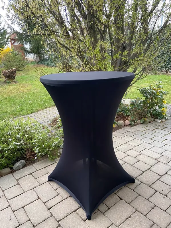 10 Stück XL Stehtisch Bistro Deluxe 80 cm Durchmesser mit Husse in Farbe schwarz