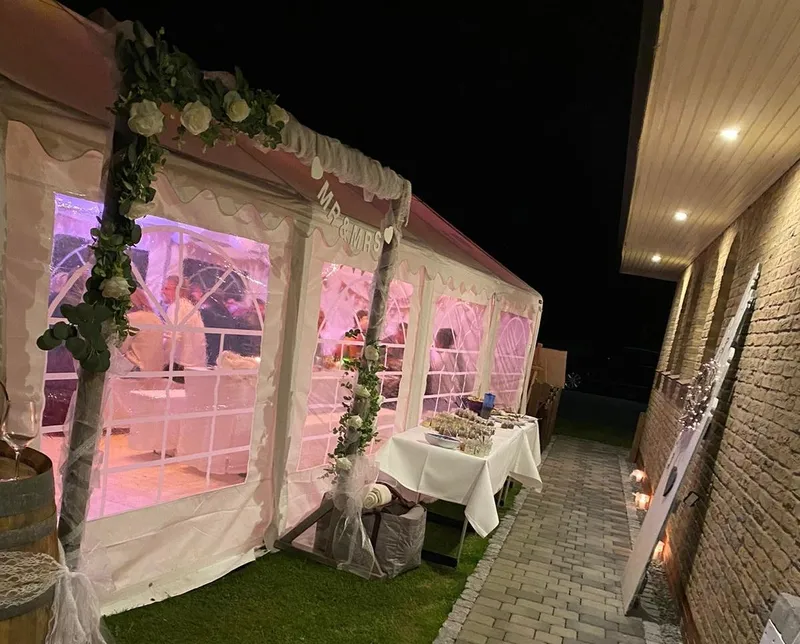 Partyzelt 5x10m mieten, Gartenparty Geburtstag Taufe Zeltverleih