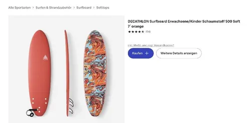 Surfboard Decathlon Olailan Softtop 55l