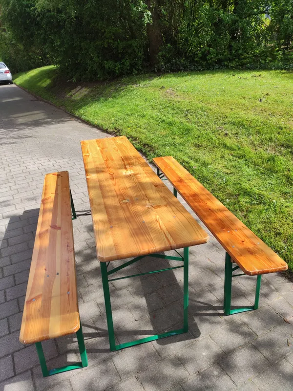 Bierzeltgarnitur Festzeltgarnitur Sitzgruppe aus Holz Party Bierbank