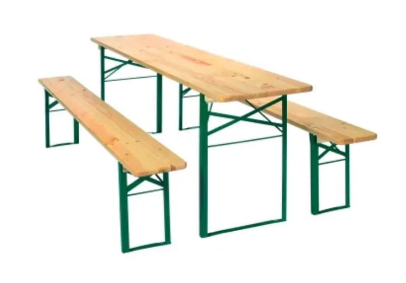 Bierzeltgarnitur; 2x Bierbank, 1x Klapptisch 