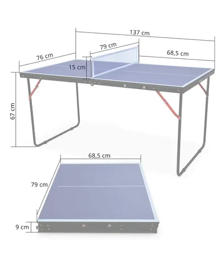 Tischtischtennis Platte kompakt Party