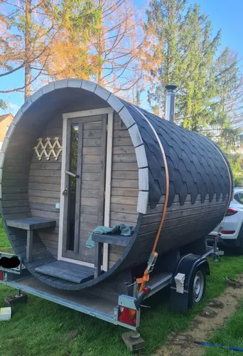 Mobile Fasssauna 