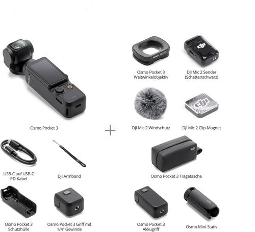 DJI Osmo Pocket 3 | nur 85€/Monat| Kreativ Combo Bundle | Gimbal