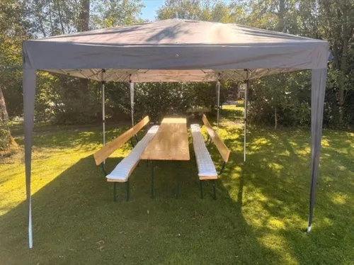 Premium Bierzeltgarnitur mit Lehne XXL 220x70 cm