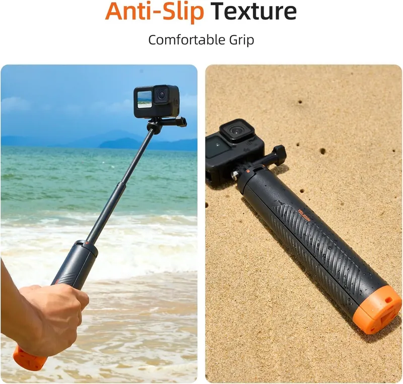 TELESIN 4 in 1 Selfie Stick Schwebender Handgriff -  Stativ / Wasserdicht / Ausziehbares Selfie Einbeinstativ für GoPro Hero 13 12 11 10 9 8 7 6 5 4 3 DJI Action 5...
