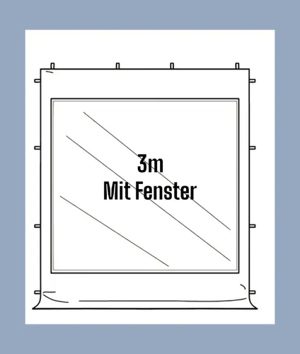 Faltpavillon Zubehör Seitenteil 3m mit Fenster