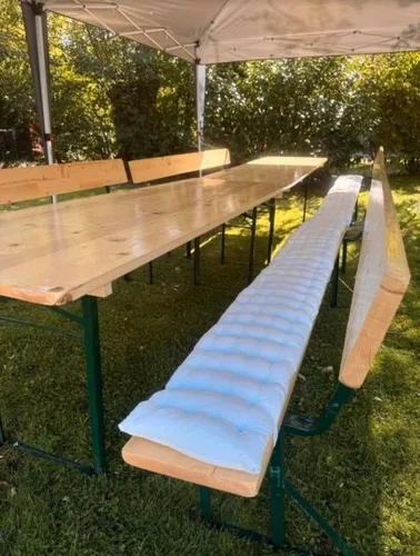 Premium Bierzeltgarnitur mit Lehne XXL 220x70 cm