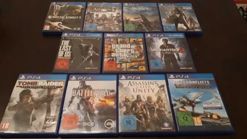 Playstation 4 mit bis zu 10 Spielen und 3 Controllern