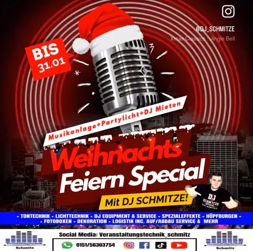 DJ + Musikanlage +Partybeleuchtung Mieten Für Weihnachtsfeiern & Alle Arten von Events 