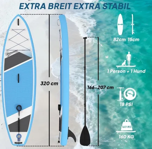 Stand Up Paddel Board Set 320 cm Aufblasbar 