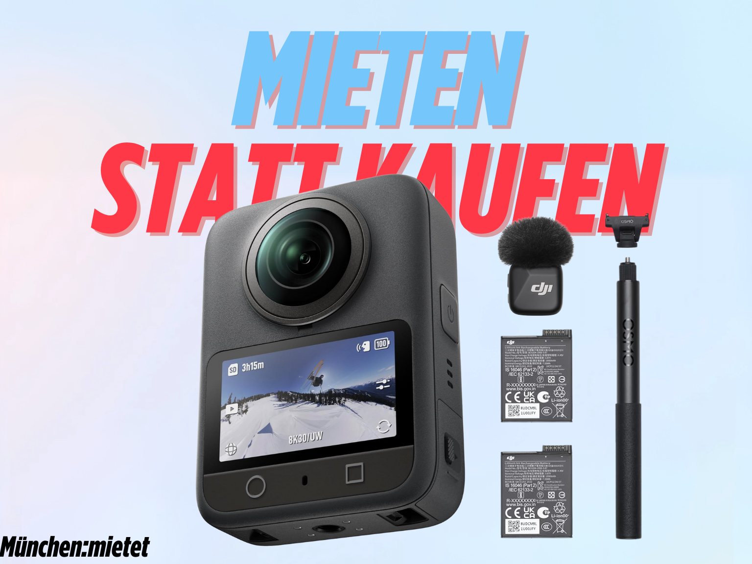 DJI Osmo 360 Grad Kamera | nur 89€/Monat | Combo