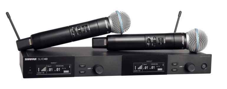 Shure SLX-D Doppelfunkmikro mieten (Beta58, SM58, QLX, ULX)