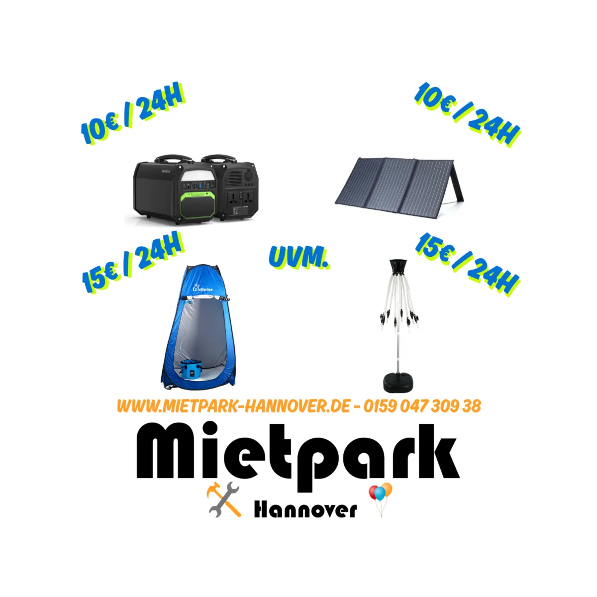 Campingausstattung - Duschzelt Powerbank Solarpanel