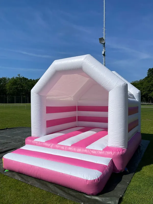 Hüpfburg 4x3M Weiß/Rosa