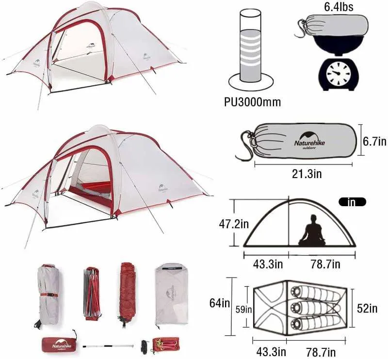 Naturehike Hiby Family Tent 2-3 Personen