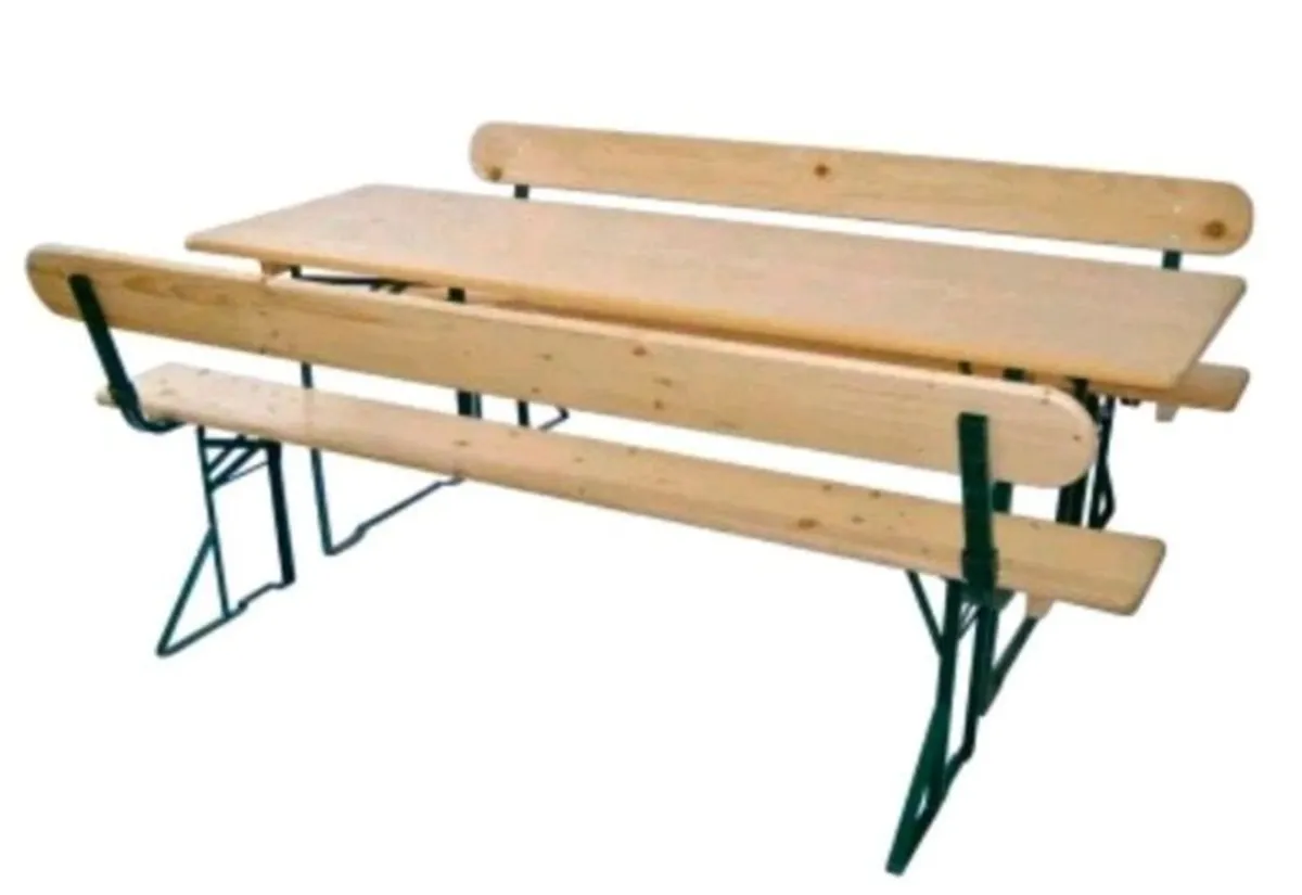 Premium Bierzeltgarnitur mit Lehne XXL 220x70 cm
