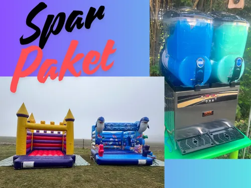 Hüpfburg + Slushie-Maschine - Kindergeburtstag Komplettpaket