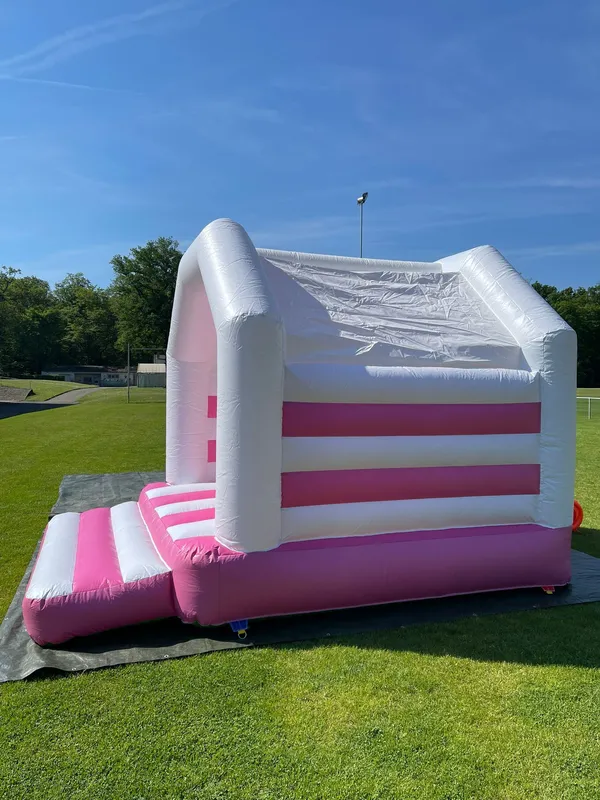 Hüpfburg 4x3M Weiß/Rosa
