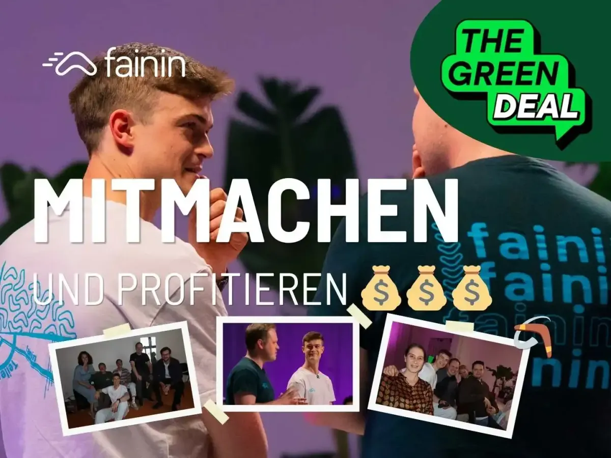 fainin in der Green Deal Show - Teilen statt Kaufen im großen Finale