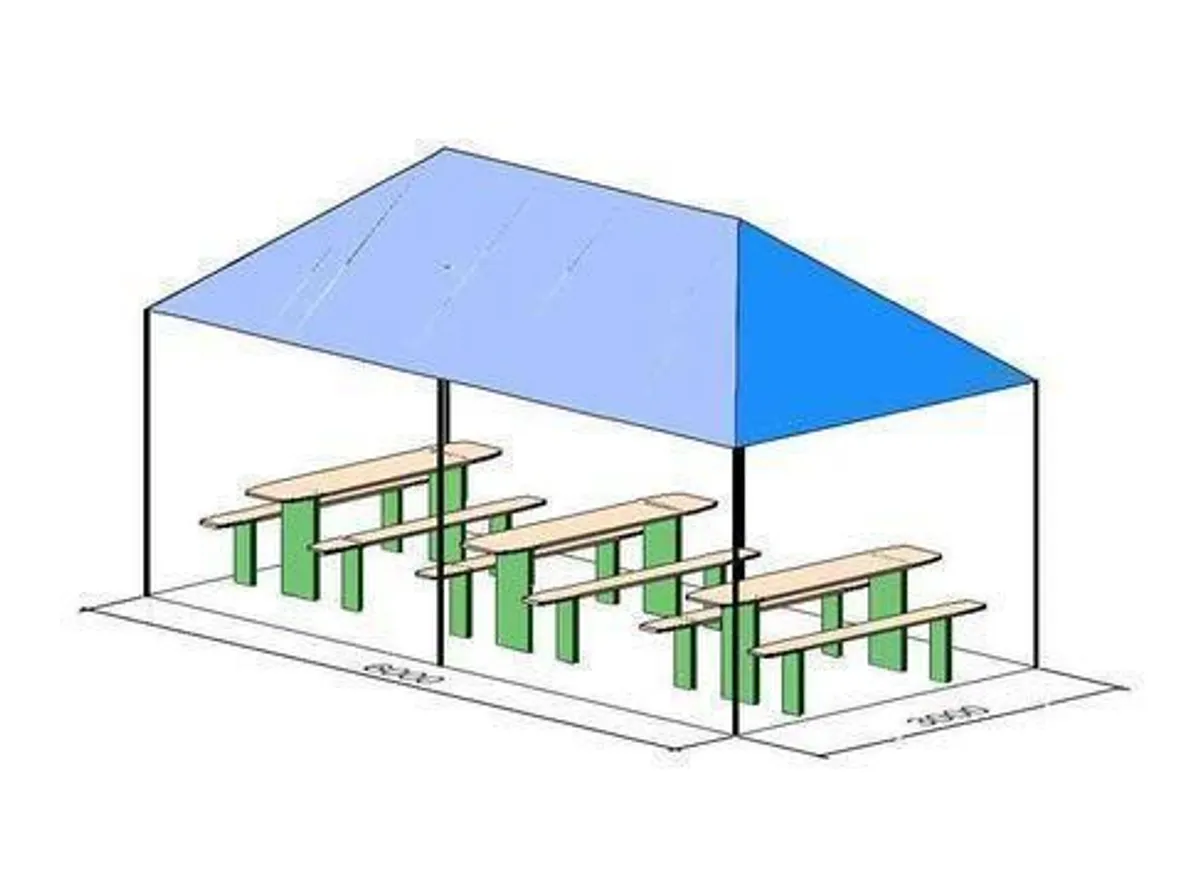Pavillon 6x3 m inkl. 3 Biergarnituren