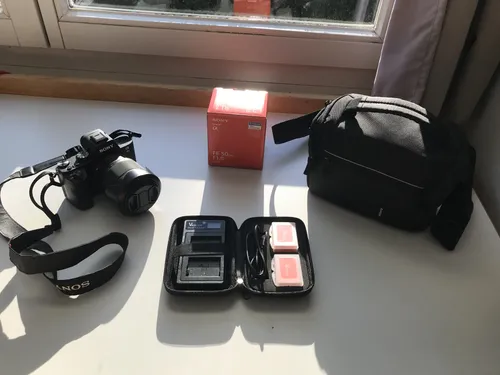 Sony a7ii with lens and batteries