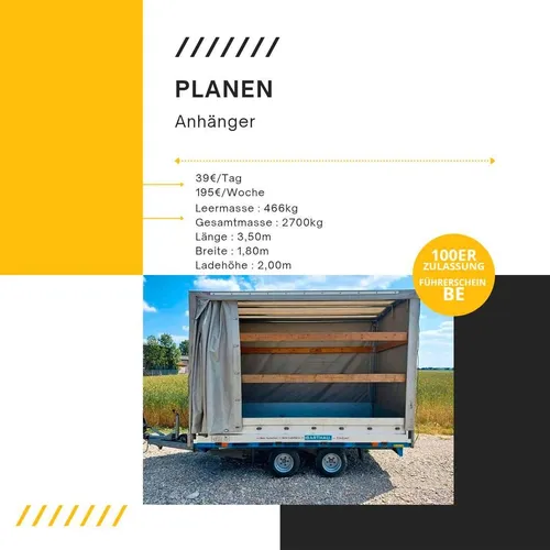 Planenanhänger Anhänger geschlossen Umzug