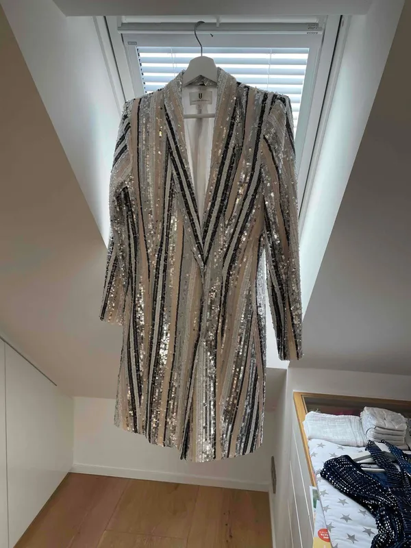glitzer blazer kleid gr 40