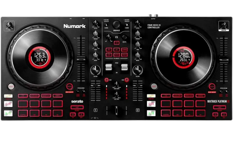 DJ Controller Deck Mixer Numark Mixtrack Platinum FX + Numark HF 125