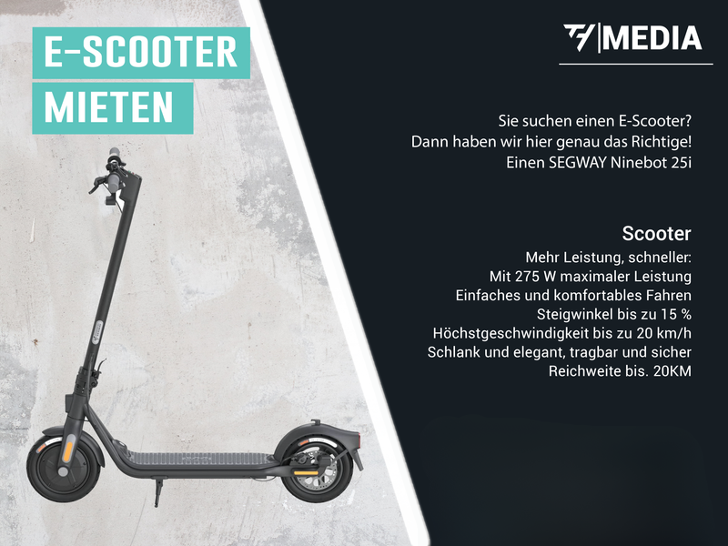 E-Scooter mieten Urlaub Segway Ninebot F25I E-Roller 