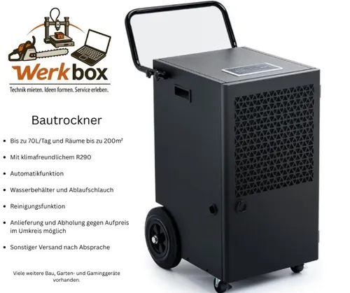 Bautrockner Luftentfeuchter Trocknungsgerät mit Automatik 70L/Tag
