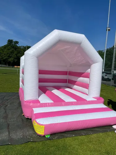 Hüpfburg 4x3M Weiß/Rosa