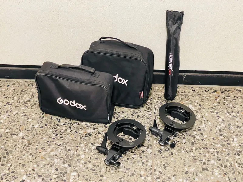 Lichtformer-Set: 2x Softboxen (60×60 & 80×80 cm) + Schirm 80 cm – Für maximale Lichtkontrolle