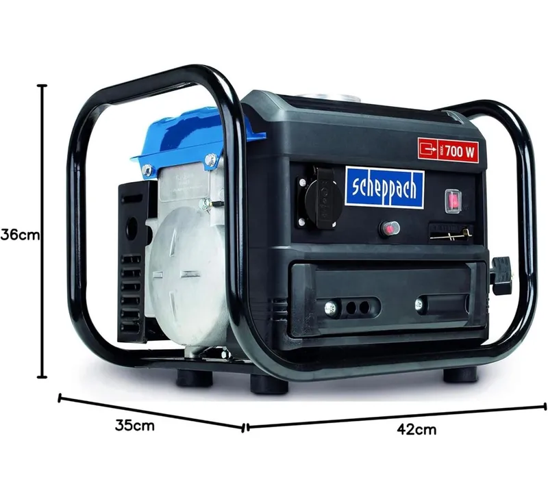 Scheppach Benzin Stromgenerator SG1000 (Stromerzeuger max. 700w, 4 Liter Tank) 