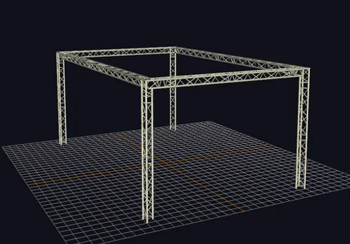 Messestand Traversensystem 7,8x4,8 m (37 m², Höhe 3,4 m)