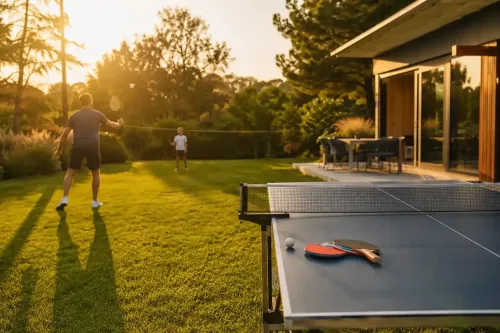 Tischtennis mieten im Garten