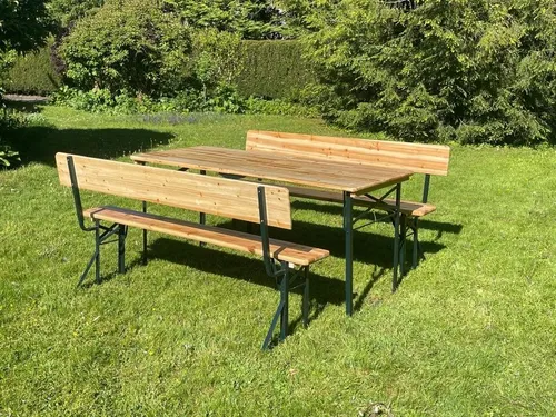 Bierzeltgarnitur mit Lehne zu vermieten 