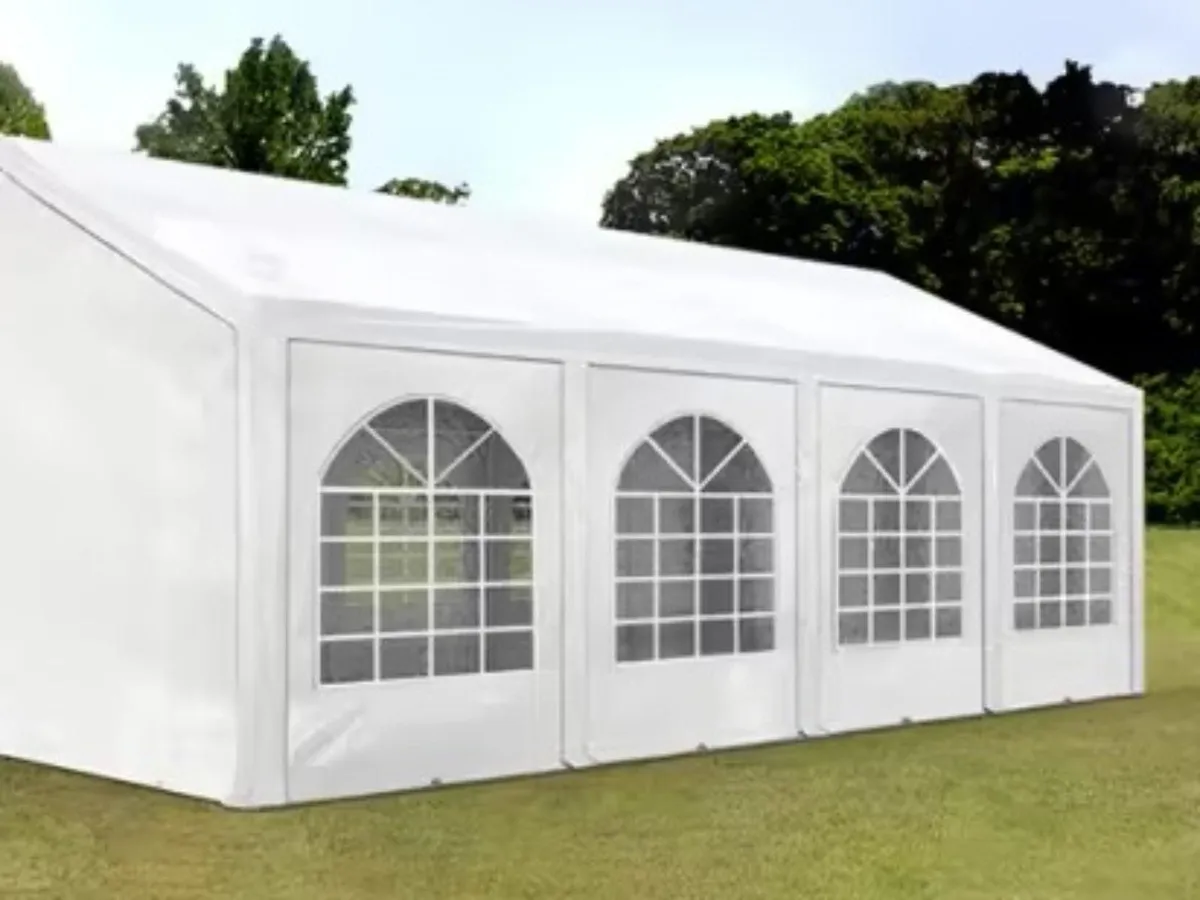 Festzelt 8x4m mit robustem Gestänge, 8 Seitenteile abnehmbar